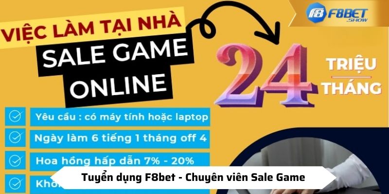 Tuyển dụng F8bet - Chuyên viên Sale Game
